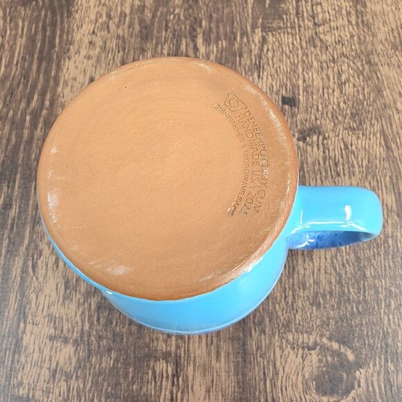 Bones Coffee Company Shark Bite Mug Blue Handmade USA Deneen Pottery 2021 Rare - Picture 10 of 11